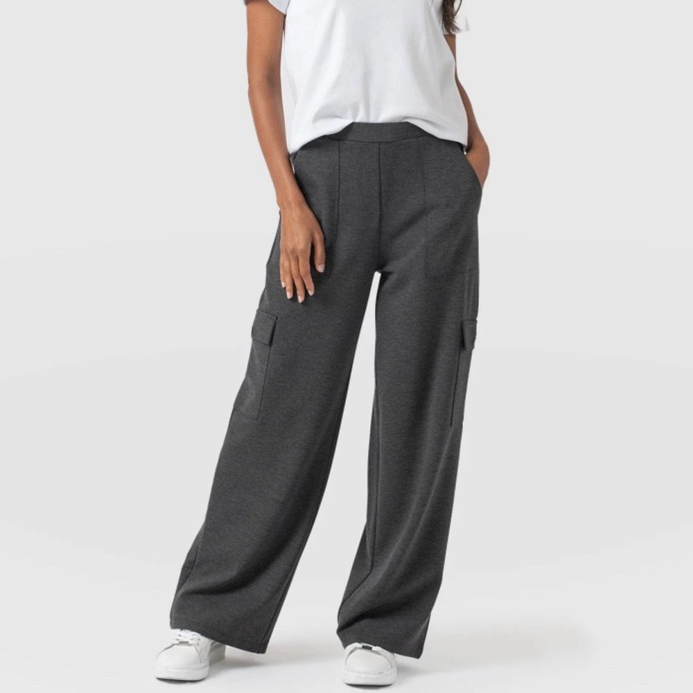 Saint and Sofia Cargo Chelsea Wide Leg Pant Charcoal
